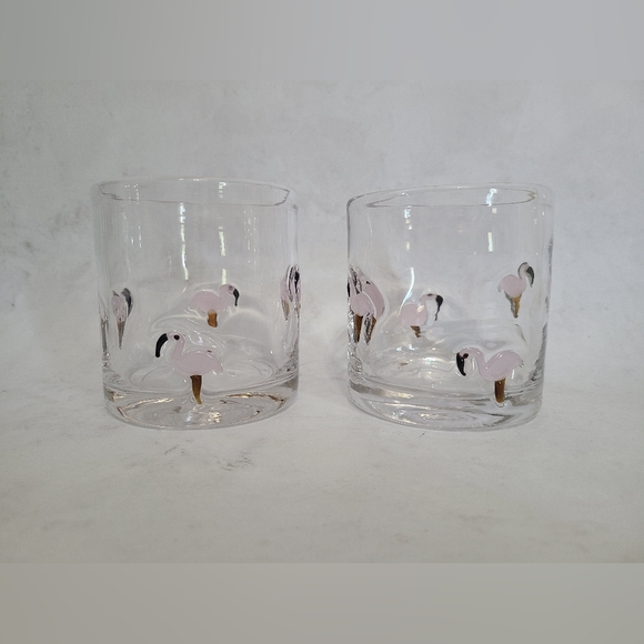 Viral Icon Drinking Glasses - Flamingo Icons Set of Two (2) - Picture 2 of 8